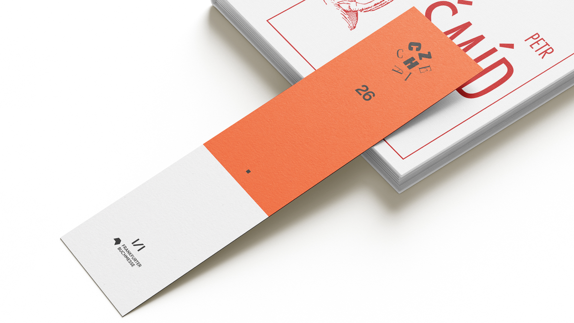 Mockup of a bookmark with my design.
